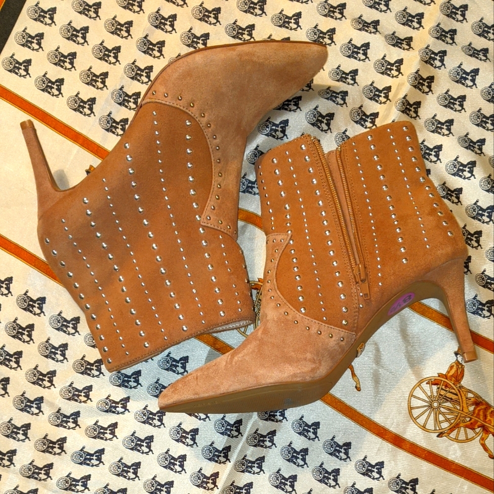 New Kensie stud heel boots nude sale - Picture 4 of 13